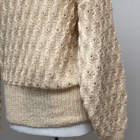 Vintage Handmade Lacy Knit Sweater One Size - Picture 5 of 10
